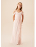 Cold Shoulder Petal Chiffon Ruffled Junior Bridesmaid Dress